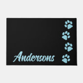 Elegant Paw Prints Gepersonaliseerd Monogram Honde Deurmat (Voorkant)