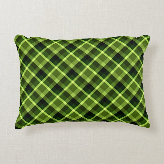 Elegant Pea Green Pset Pattern Accent Pillow Accent Kussen (Voorkant)