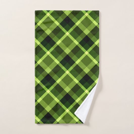 Élégant Pea vert Plaid Motif main serviette (Serviette à main)