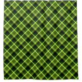 Elégant Pea vert Plaid Motif rideau de douche (Devant)