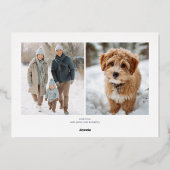 Elegant Peace on Earth Photo Folie Feestdagenkaart (Achterkant)