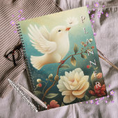 Elegant Peaceful White Dove & Floral 