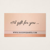 Elegant Peach Blush Cadeaubon Sjabloon Visitekaartje (Voorkant)