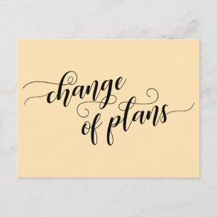 Elegant Peach Change of Plans Postponed Wedding Briefkaart