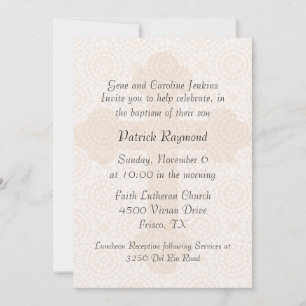 Elegant Peach Cross Custom Baptism Uitnodiging