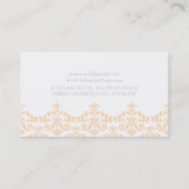 Elegant Peach Damask Visitekaartje (Achterkant)
