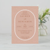 Elegant Peach Dotted Invitations (Debout devant)