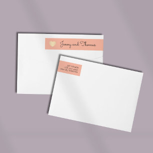 Elegant Peach Faux Golden Heart