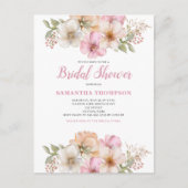 Élégant Peach Floral Bridal Shower Invitation (Devant)