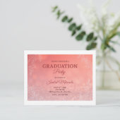 Elegant Peach Floral Graduation Party Invitation (Debout devant)