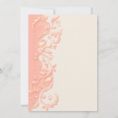 Elegant Peach Floral Swirl Wedding Kaart (Achterkant)