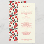 Elegant Peach Menu Card (Devant / Derrière)