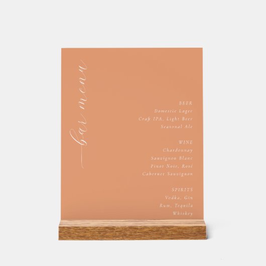 Elegant Peach Minimalist Beverage (Recto)