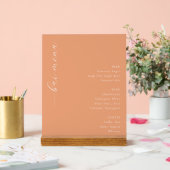 Elegant Peach Minimalist Beverage Acryl Bord (Huwelijk)