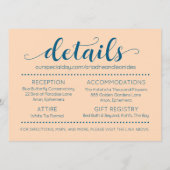 Elegant Peach Oceanic Blue Wedding a New Chapter Programma (Achterkant)