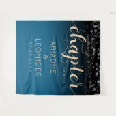 Elegant Peach Oceanic Blue Wedding a New Chapter Wandkleed (Voorkant (horizontaal))