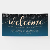 Elegant Peach Oceanic Blue Wedding Banner (Horizontaal)