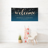 Elegant Peach Oceanic Blue Wedding Banner (Insitu)