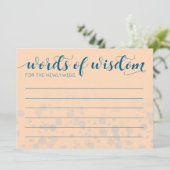 Elegant Peach Oceanic Blue Wedding Words of Wisdom Programma (Staand voorkant)
