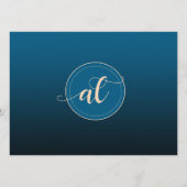 Elegant Peach Oceanic Blue Wedding Words of Wisdom Programma (Achterkant)