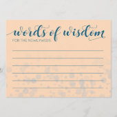 Elegant Peach Oceanic Blue Wedding Words of Wisdom Programma (Voorkant)