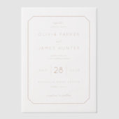 Elegant Peach Octagonal Wedding Invitation (Recto)