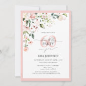 Elegant Peach Pink Bloemen Script 60ste Verjaardag Kaart (Voorkant)