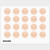 Elegant PEACH Pink Gold Weddenschap Hartelijk dank Ronde Sticker (Vel)