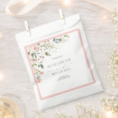 Elegant Peach roze Waterverf Floral Wedding Bedankzakje (Geknipt)