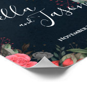 Elegant Peach Sinaasappel Floral Wedding Welcome S Poster (Hoek)