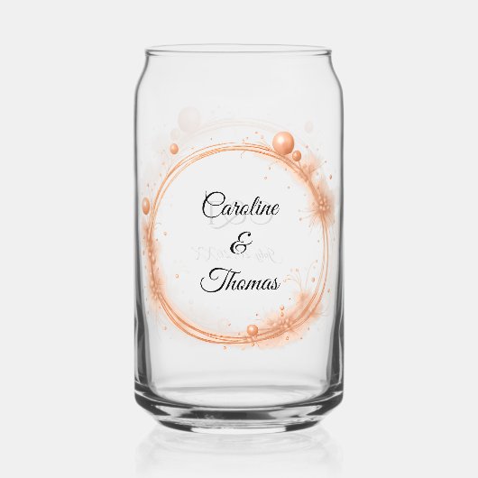 Elegant Peach Sparkle Wedding Script Calligraphy Blikvorm Glas (Voorkant)