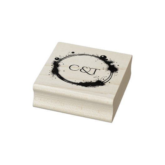 Elegant Peach Sparkle Wedding Script Calligraphy Rubberstempel (Stempel)
