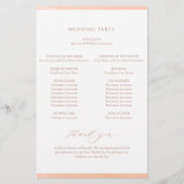 Elégant Peach Watercolor Programme de mariage cadr (Dos)