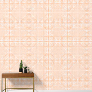 Elegant peachy lichtroze geometrisch motief patroo behang