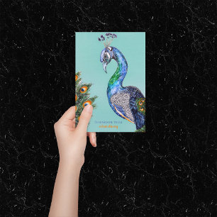 Elegant Peacock Birthday Folded Wenskaart Kaart