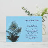 Elegant Peacock Birthday Uitnodiging (Staand voorkant)