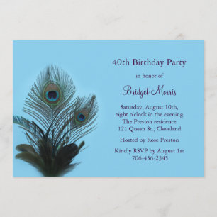 Elegant Peacock Birthday Uitnodiging