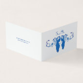 Élégant Peacock Bleu Carte de remerciements plié (Outside)