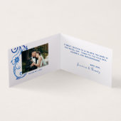 Élégant Peacock Bleu Carte de remerciements plié (Inside)