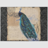 Elegant Peacock Botanische Bird Decoupage T Tissuepapier (Voorkant)