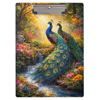 Elegant Peacock Design Clipboard | Klembord