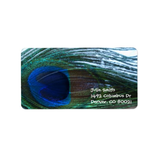 Elegant Peacock Feather Etiket (Voorkant)