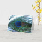 Elegant Peacock Feather Kaart (Gele Bloem)