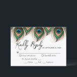 Elégant Peacock Feather Wedding Carte RSVP<br><div class="desc">Elégant Peacock Feather Wedding Carte RSVP</div>
