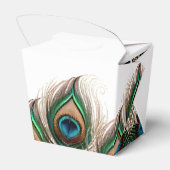 Elegant Peacock Feather Wedding Favor Box Bedankdoosjes (Achterkant)