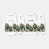 Elegant Peacock Feather Wedding Favor Box Bedankdoosjes (Uitgevouwen)