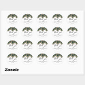 Elegant Peacock Feather Wedding Ronde Sticker (Vel)