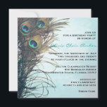Elégant Peacock Feathers Anniversaire Invitation d<br><div class="desc">Nous aimerions vous fournir un design simple, élégant et moderne avec plumes paon pour votre prochain anniversaire, nuptiale ou tout événement/célébration connexe. Tous les textes par défaut peuvent être entièrement customisés avec vos propres mots, et vous pouvez également modifier les polices, les tailles, le placement de texte et les couleurs...</div>