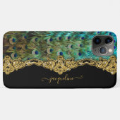 Elegant Peacock Feathers Baroque Rococo Case-Mate iPhone Case (Achterkant (horizontaal))