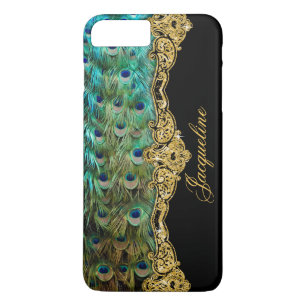 Elegant Peacock Feathers  Baroque Rococo iPhone 8 Plus / 7 Plus Hoesje